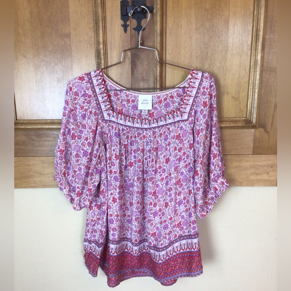 Knox Rose Pink Floral Blouse